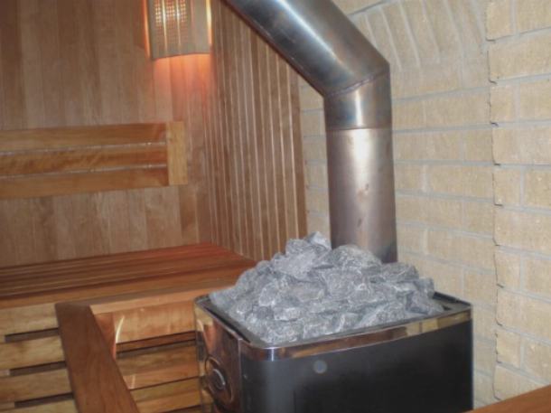 Железная газовая печка для бани быстро нагревается и остывает