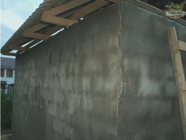 Оштукатуривание стен бани цементным раствором