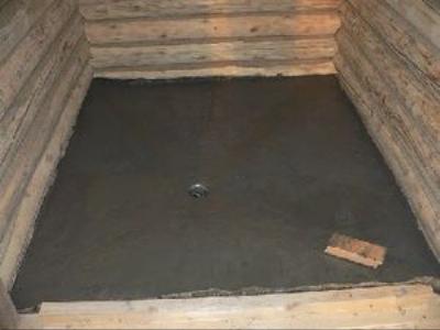 Вариант бетонного пола в бане